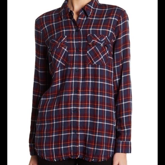 Splendid Marguerite Plaid Button Down Shirt - Picture 1 of 11